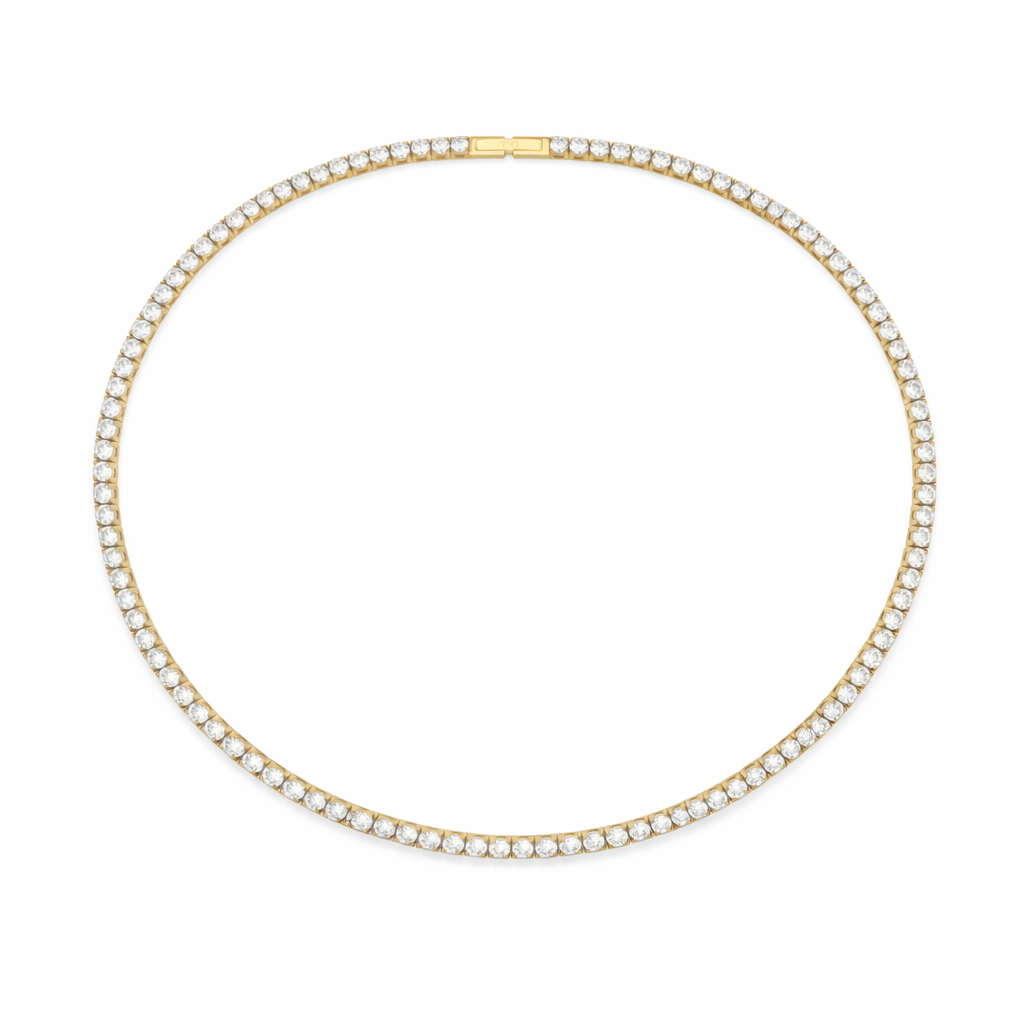 Colier Tennis Placat cu Aur 18k