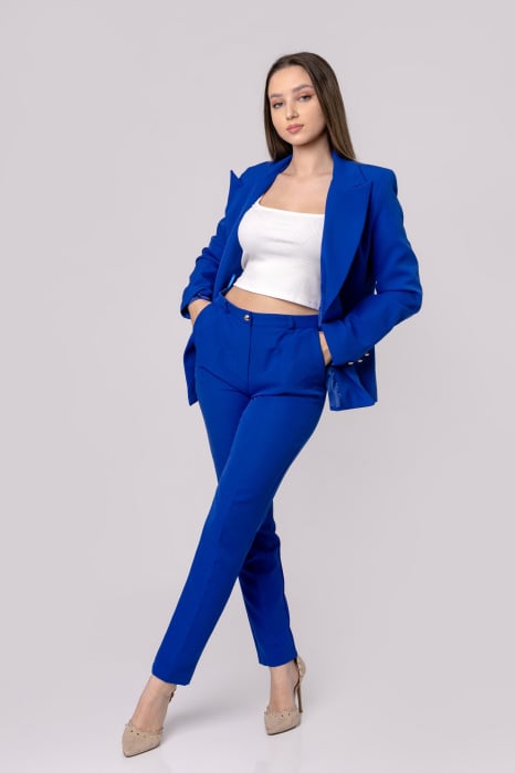 Compleu albastru cu sacou si pantaloni