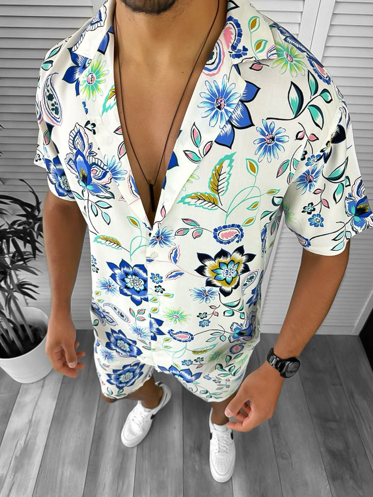 Compleu de vara camasa imprimeu + pantaloni 12162 D2-3.2
