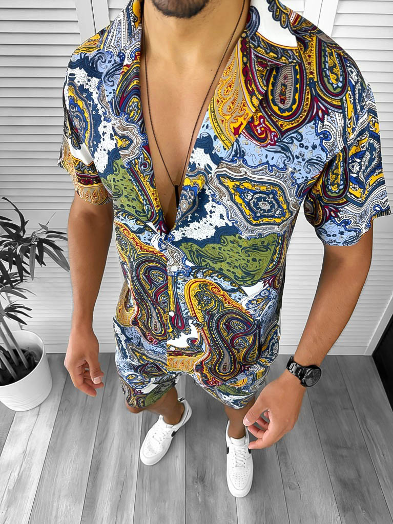 Compleu de vara camasa imprimeu + pantaloni 12762 P18-2.1