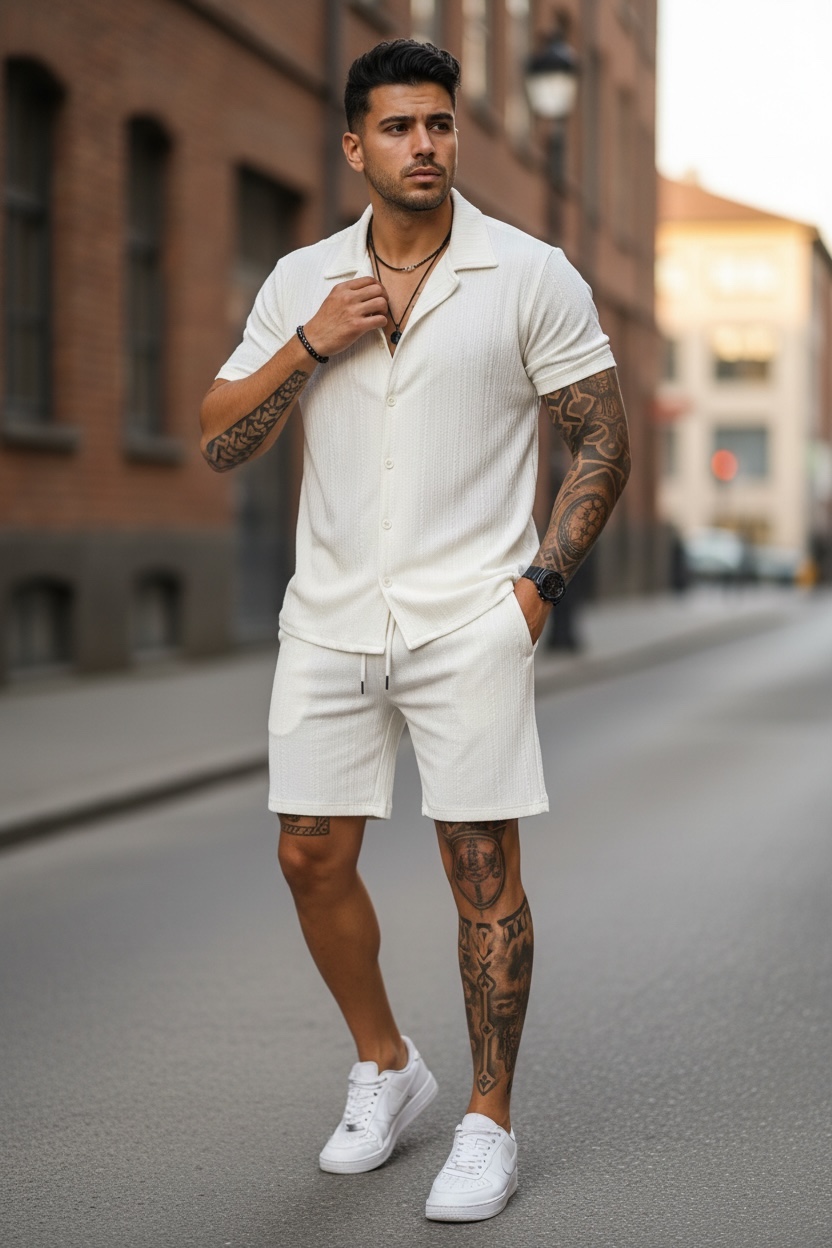 Compleu de vara camasa + pantaloni cream 3178 39-3.1