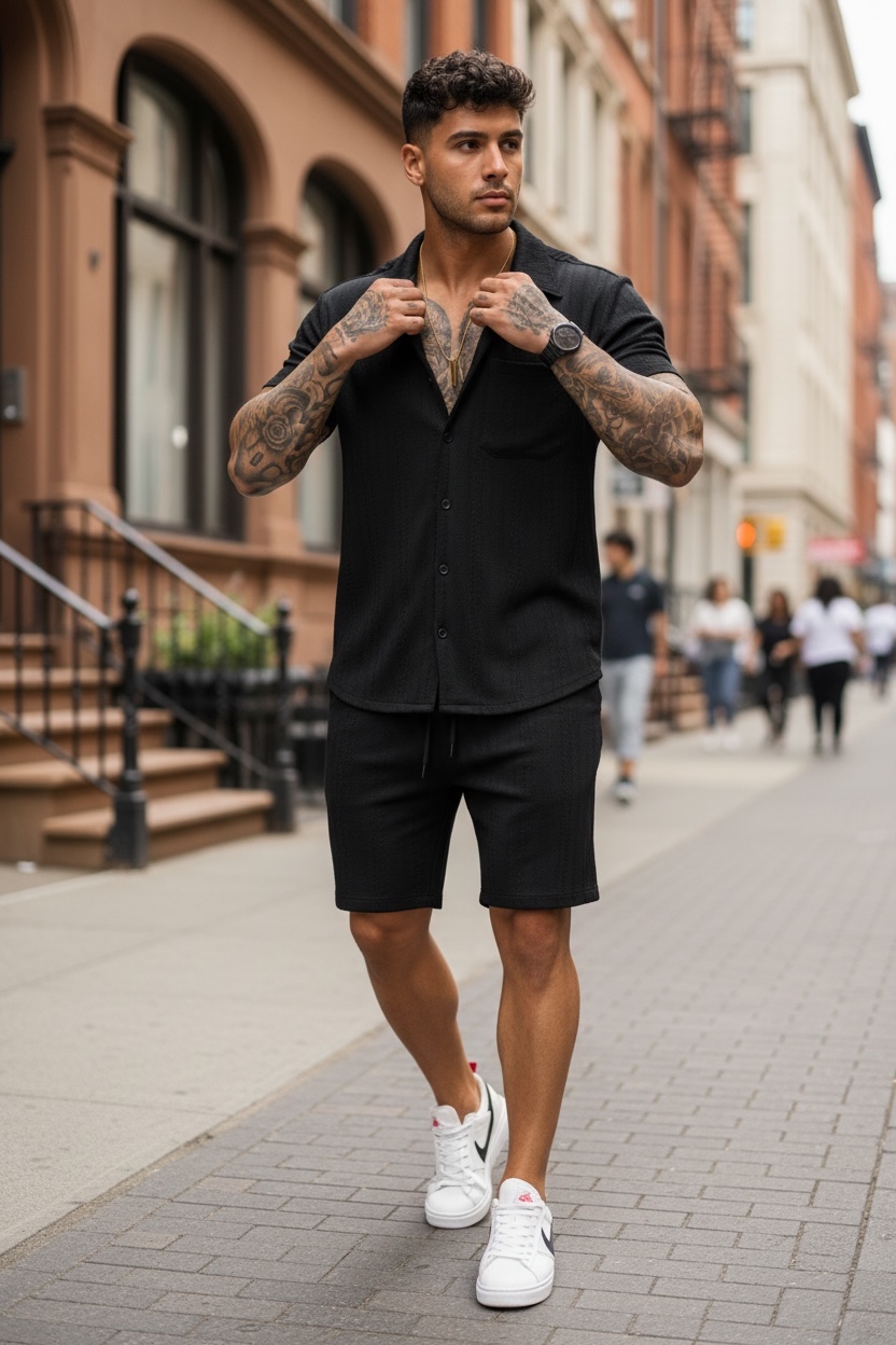 Compleu de vara camasa + pantaloni negru 3178 41-5.1