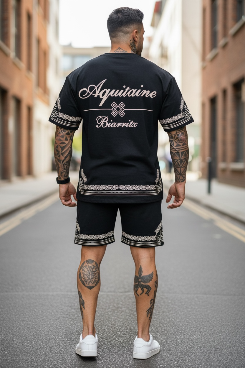 Compleu de vara tricou oversize + pantaloni negru 2513 28-2.2