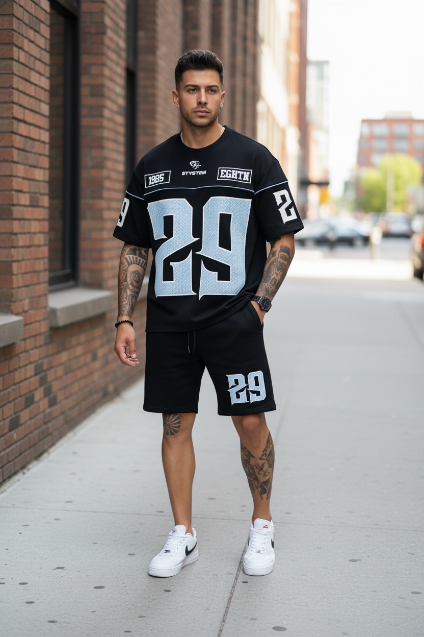 Compleu de vara tricou + pantaloni negru 5069 34-3.2