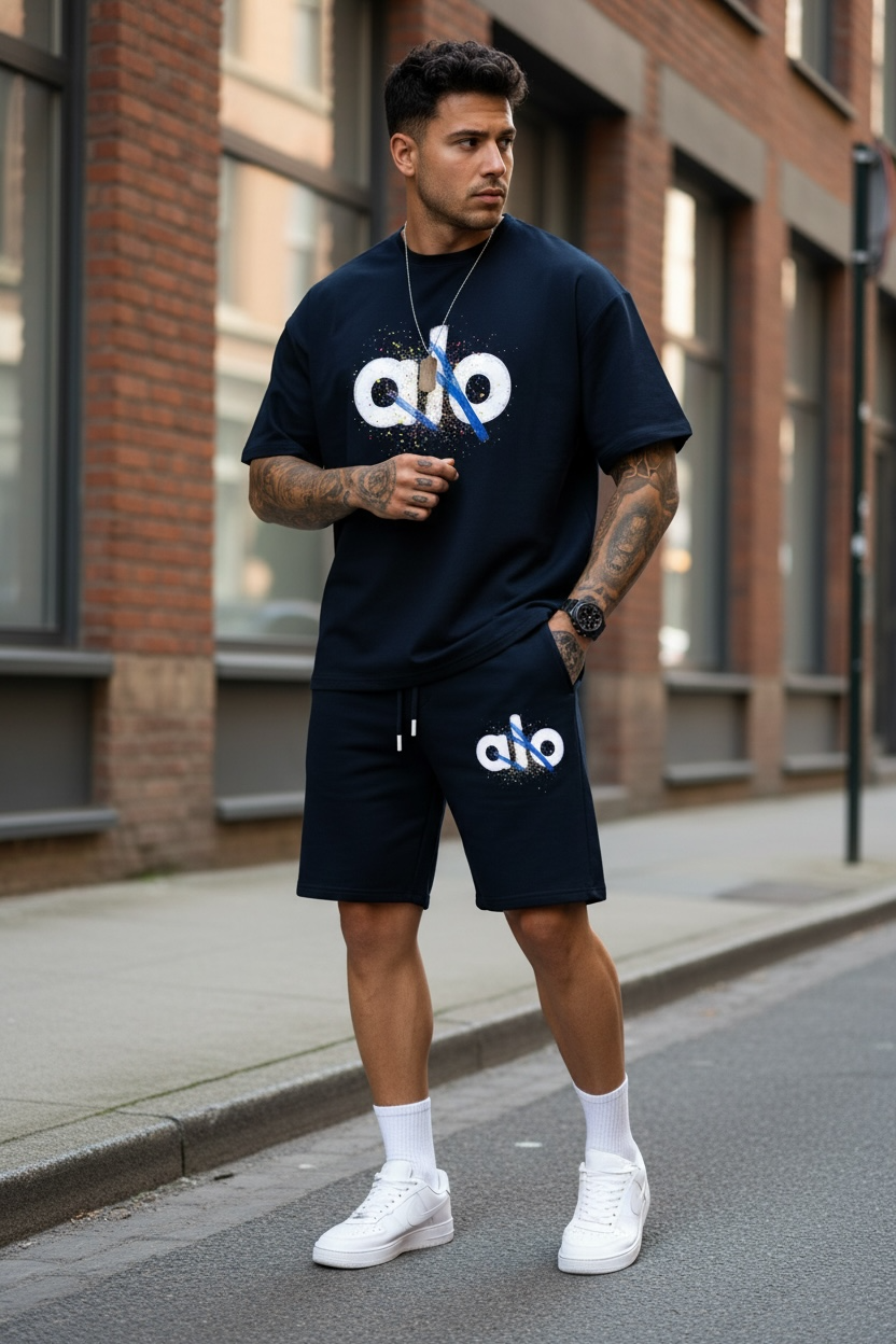 Compleu de vara triocu + pantaloni bleumarin 5001 38-3.3