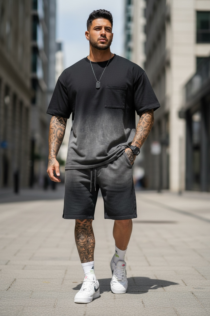 Compleu de vara triocu + pantaloni negru 6001 38-5.2