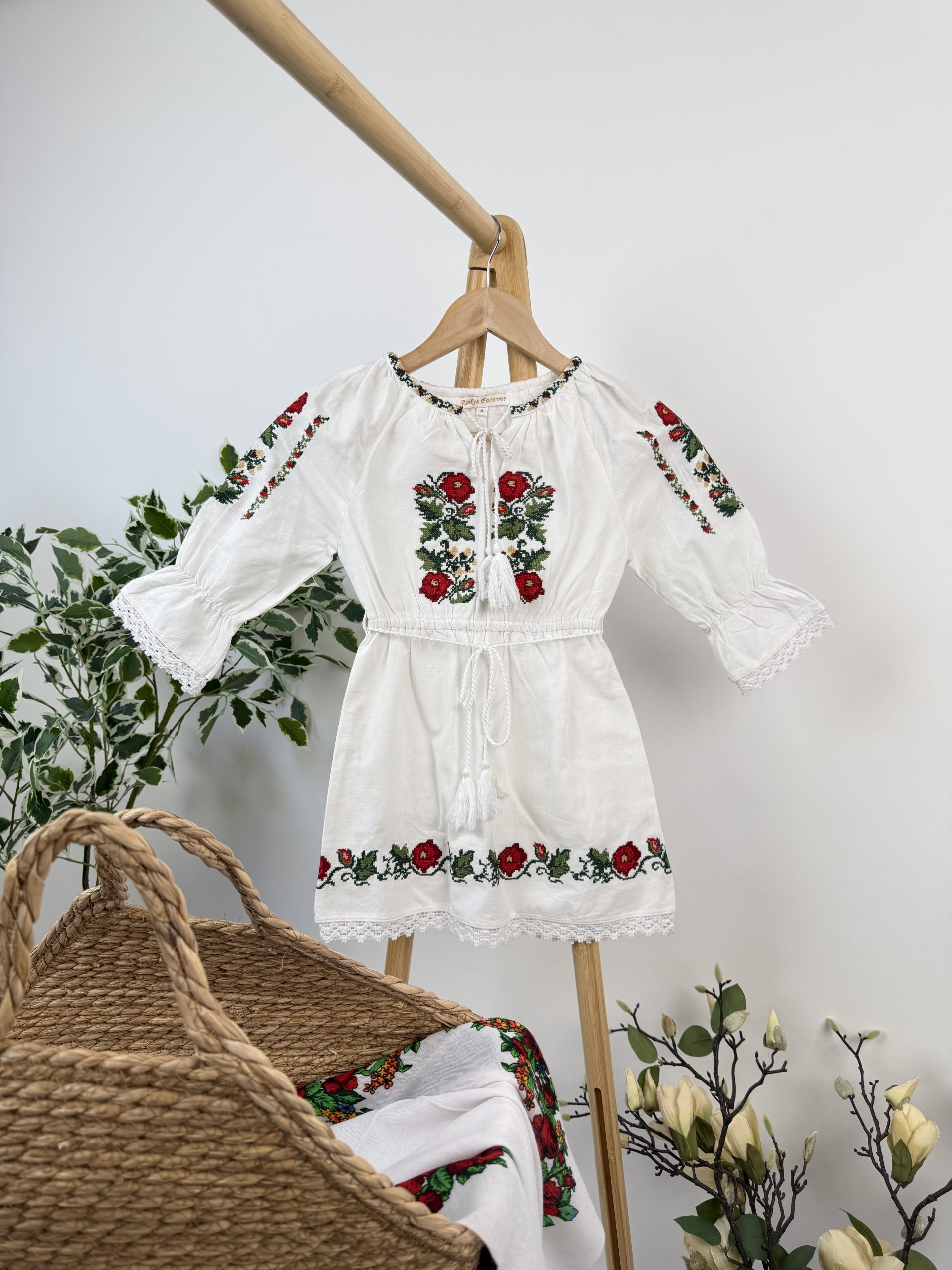 Compleu tradițional fete – fustă și ie TM2506 *motive florale* - 6