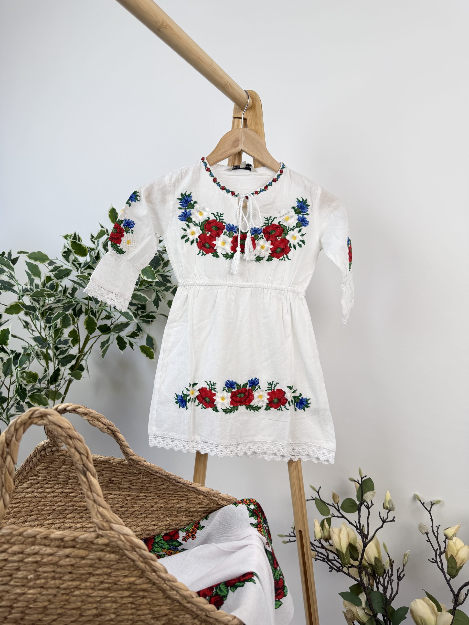 Compleu tradițional fete – fustă și ie TM2507 *motive florale* - 12