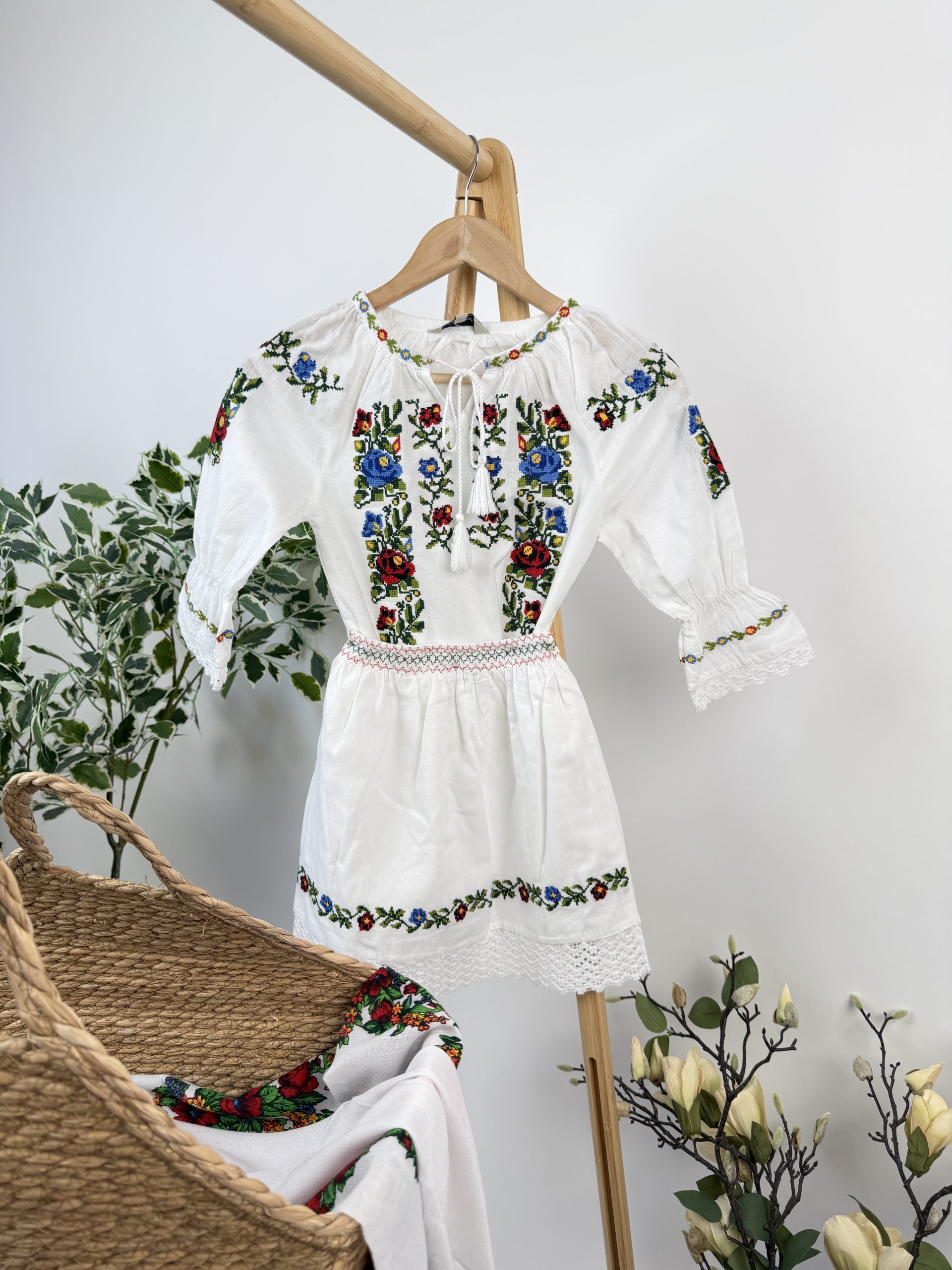 Compleu tradițional fete – fustă și ie TM2508 *motive florale* - 8