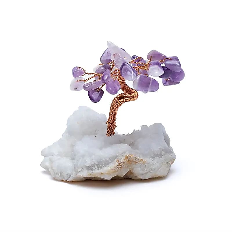 Copac Feng Shui din ametist in cluster cuart Tree of Life