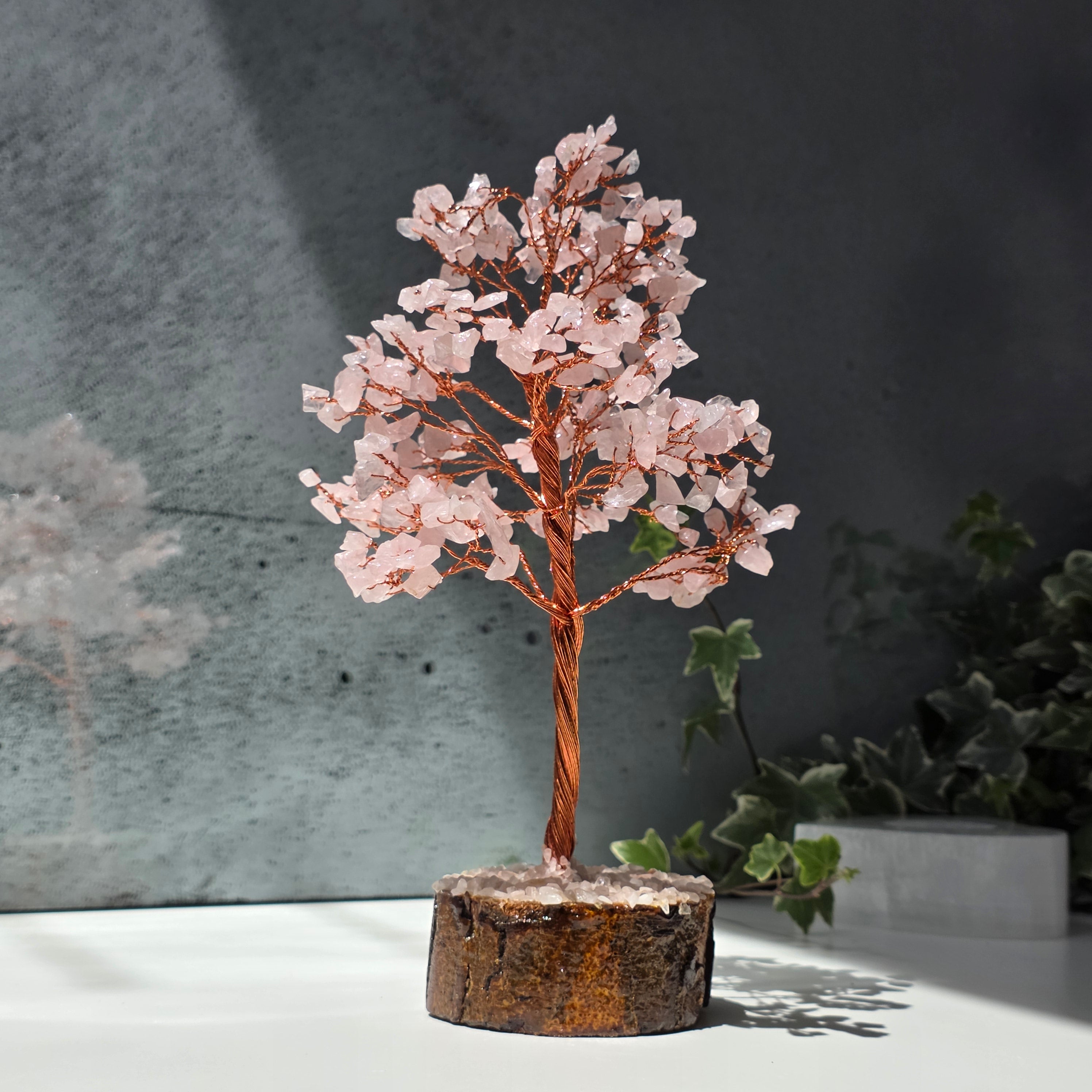 Copac Feng Shui din cuarț roz – Tree of Life, 23 cm