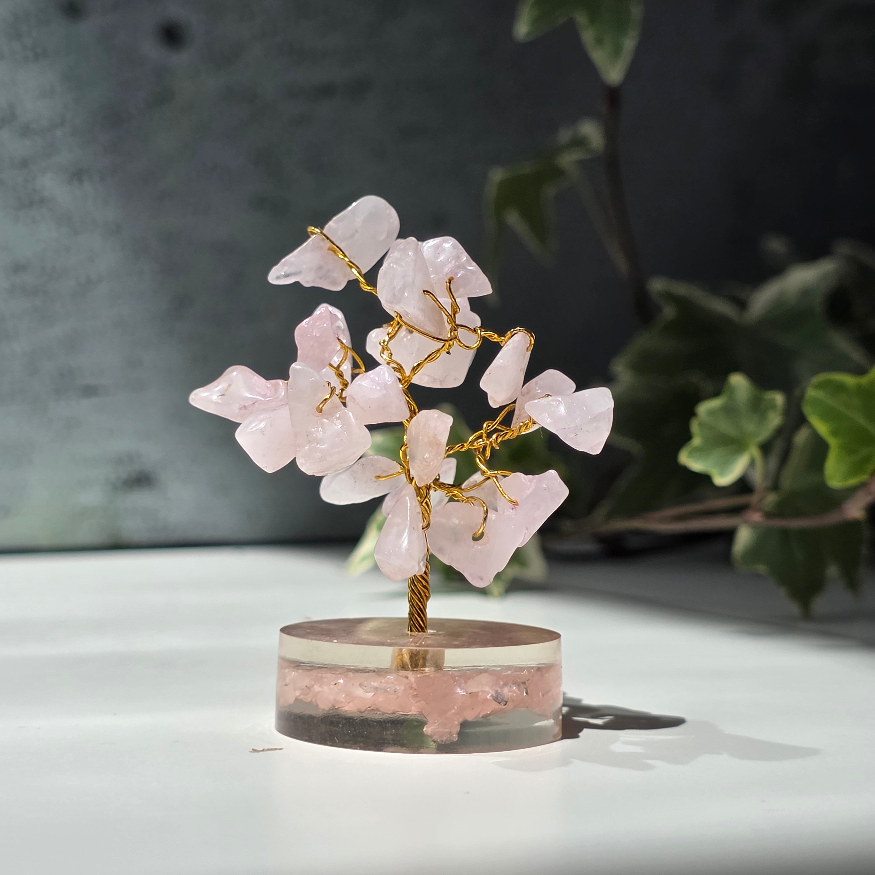 Copac Feng Shui din cuarț roz – Tree of Life, 8 cm