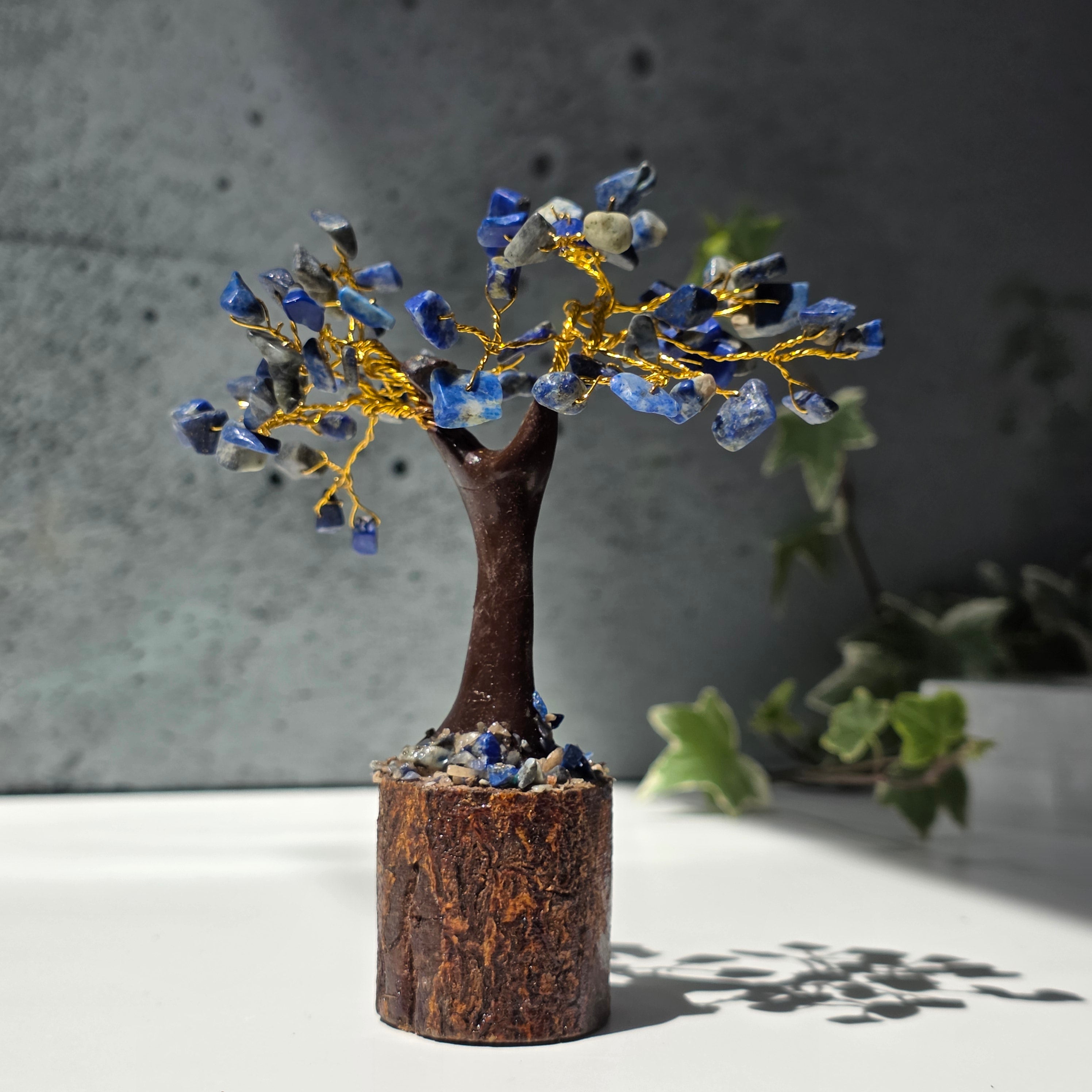 Copac feng shui lapis lazuli pe bază de lemn – mărime S