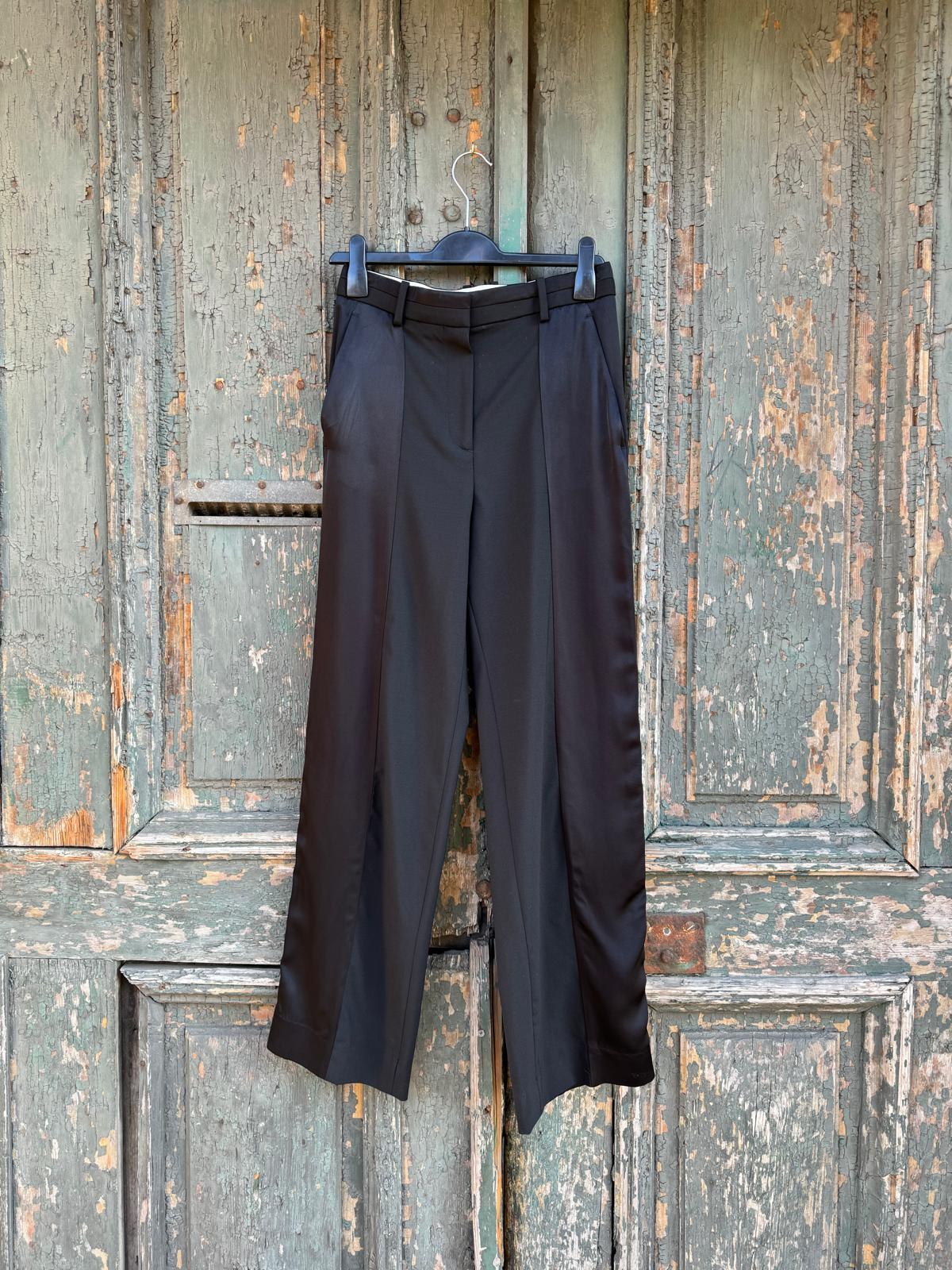 COS - Pantaloni Drepți din Lână cu Detalii din Satin - 36 EU