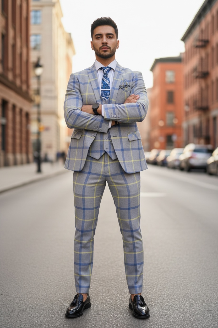 Costum barbati slim fit (Sacou + VESTA) 5379 D3-5 4