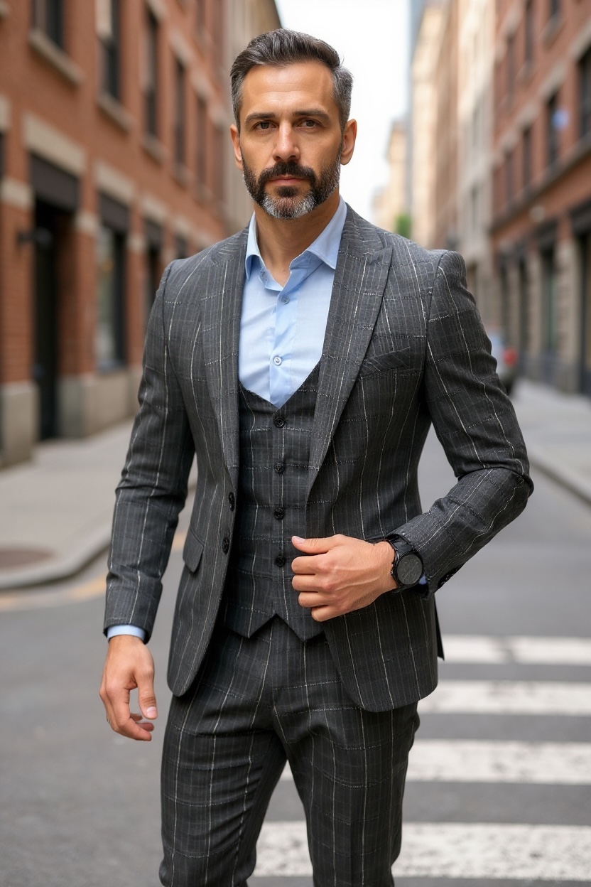 Costum barbati slim fit + Vestagri 792 P19-2.2