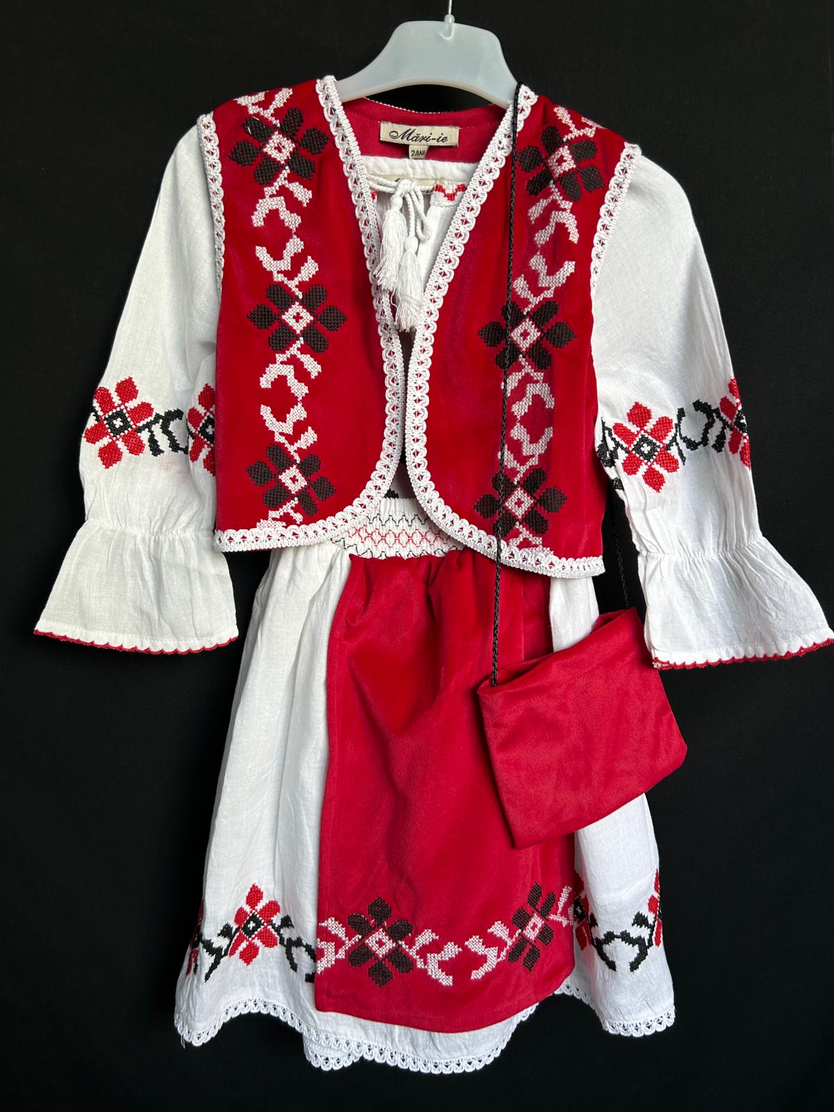 Costum tradițional fete TM1236 scufița roșie - 14