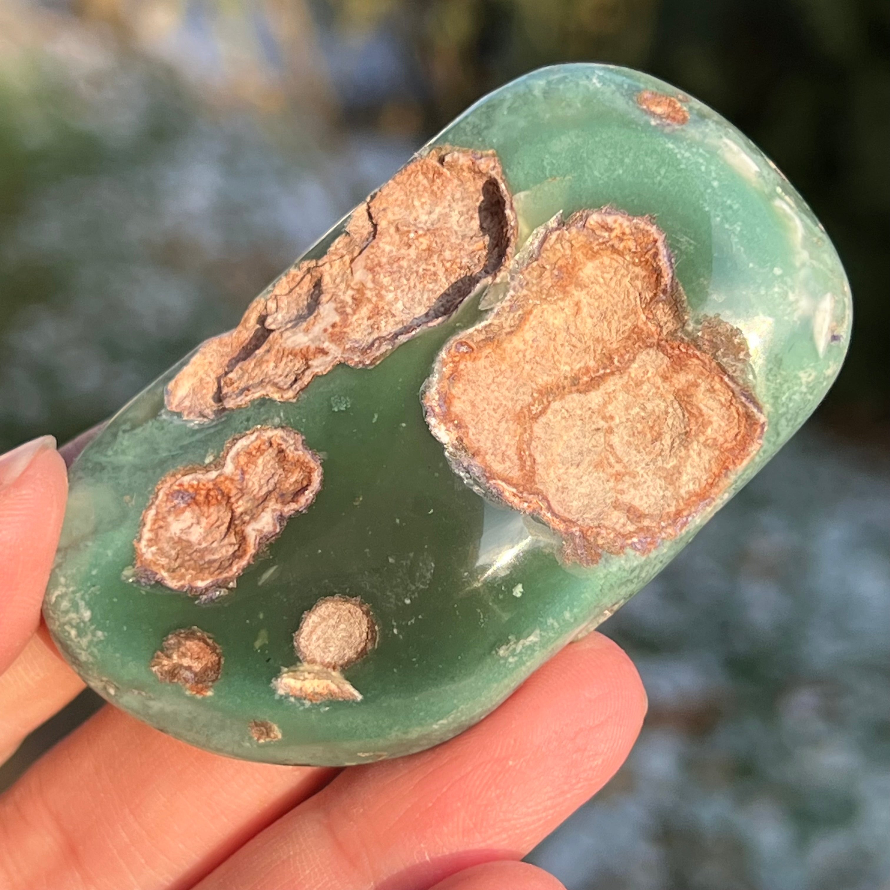 Crisopraz smarald palmstone model 4 din Zimbabwe