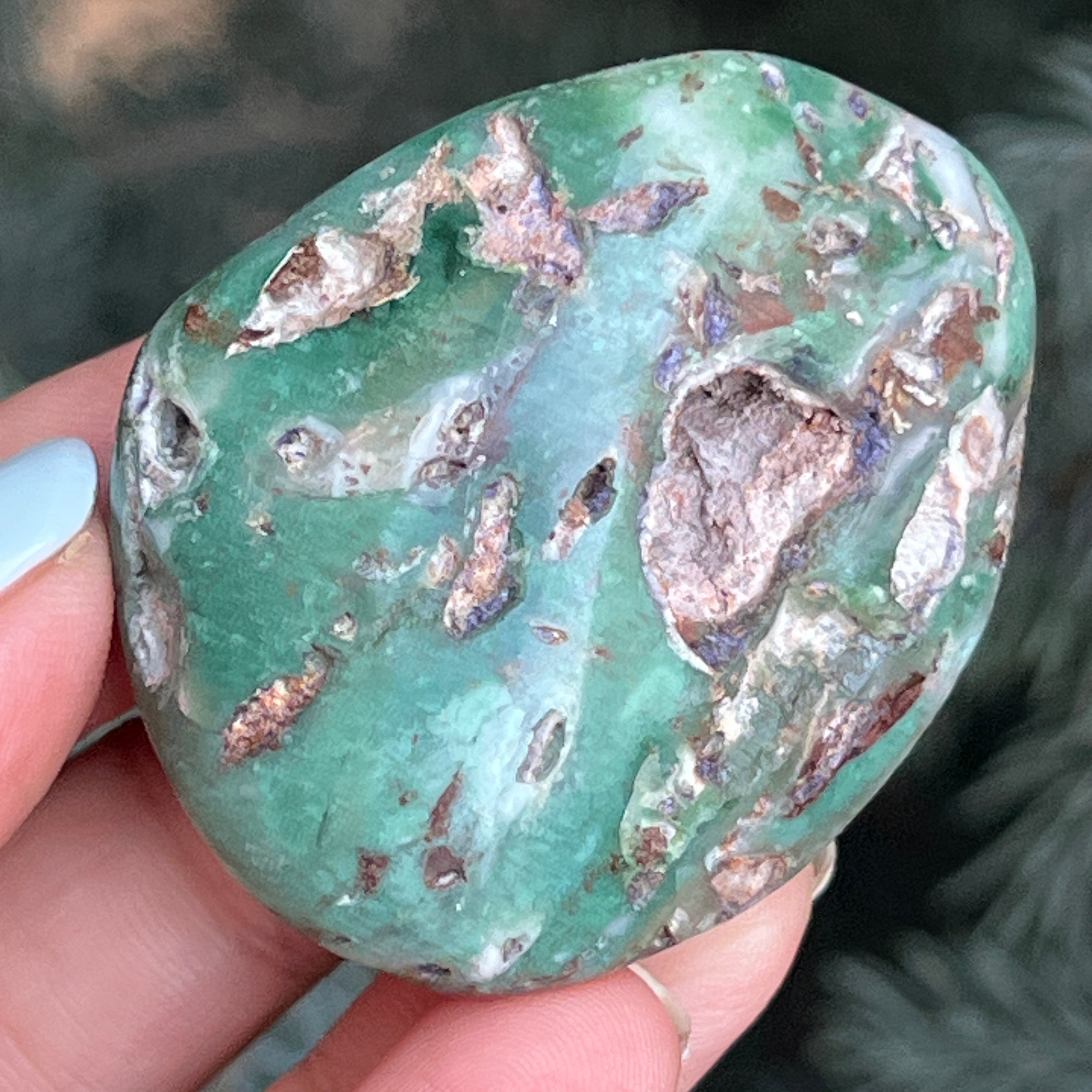 Crisopraz smarald palmstone model 6 din Zimbabwe