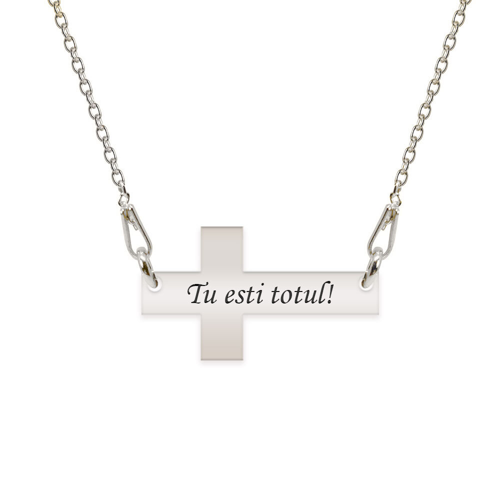 Crux - Colier personalizat argint 925 cruce cu text