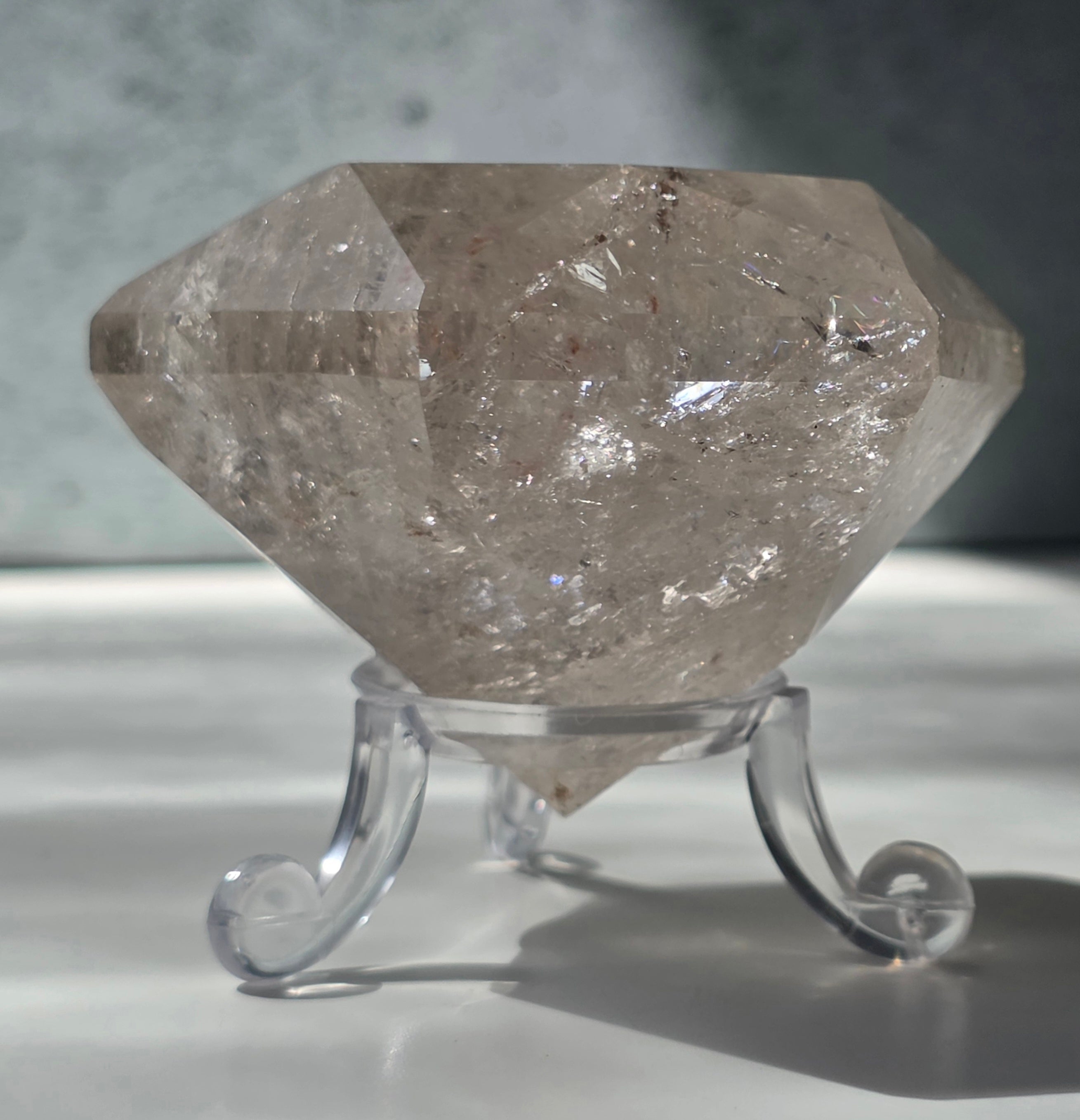Cuart forma diamant calitate extra, cristal de stanca/cuart incolor m12
