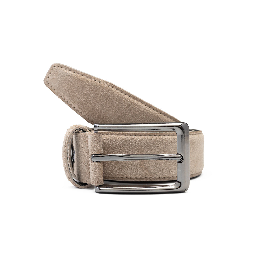 Curea barbati din piele naturala bej Simple line - Bej / 110 cm