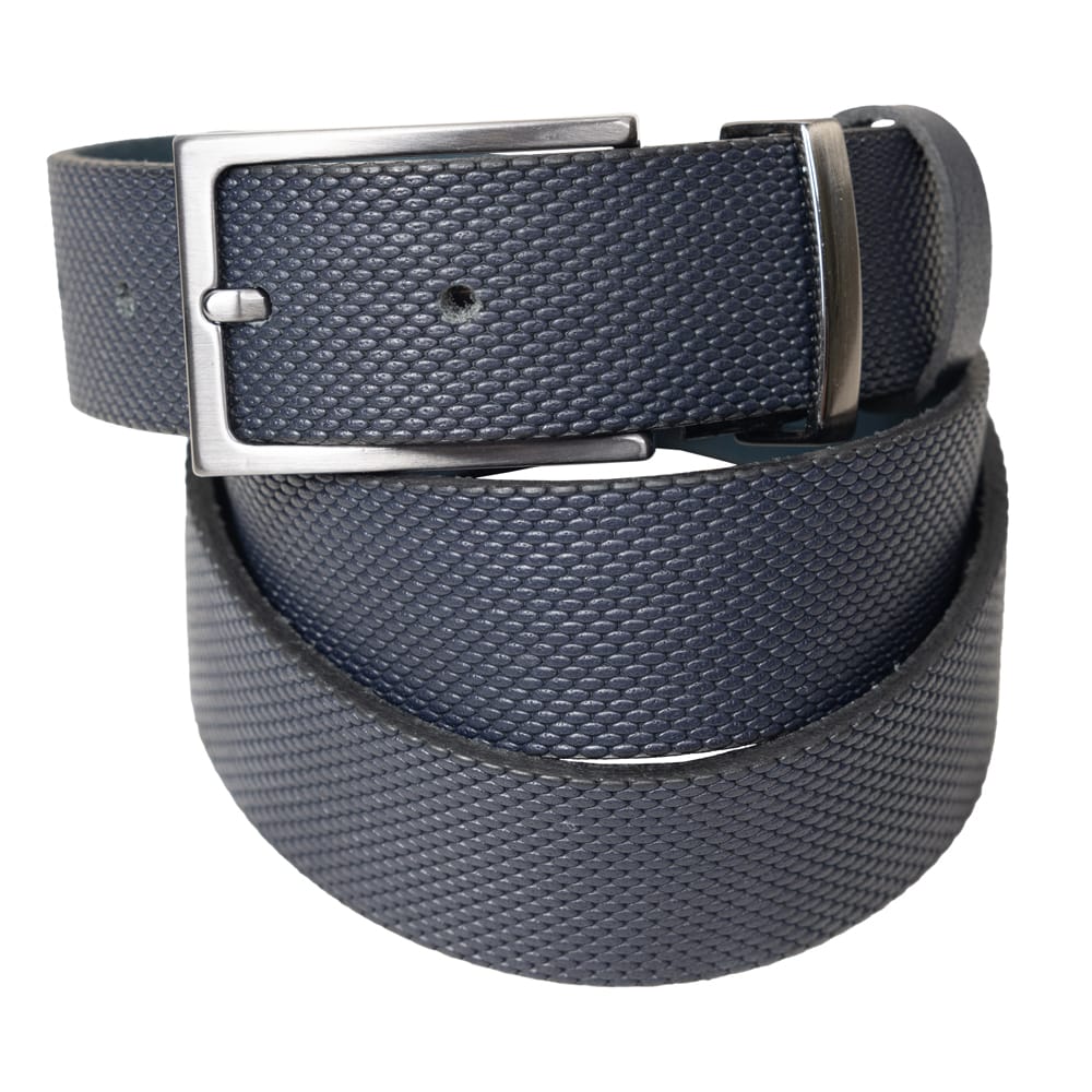 Curea barbati din piele naturala bleumarin Imprim - 135 cm