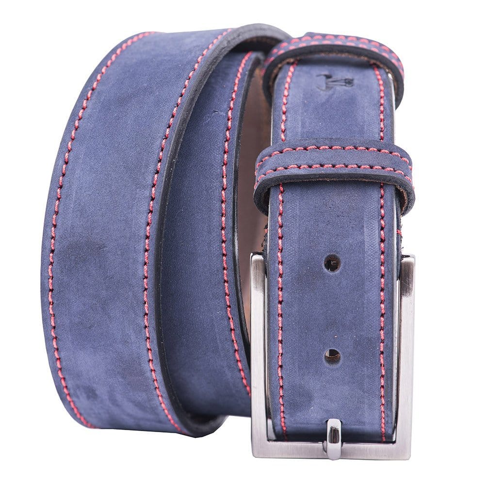 Curea barbati din piele naturala bleumarin Line - 135 cm