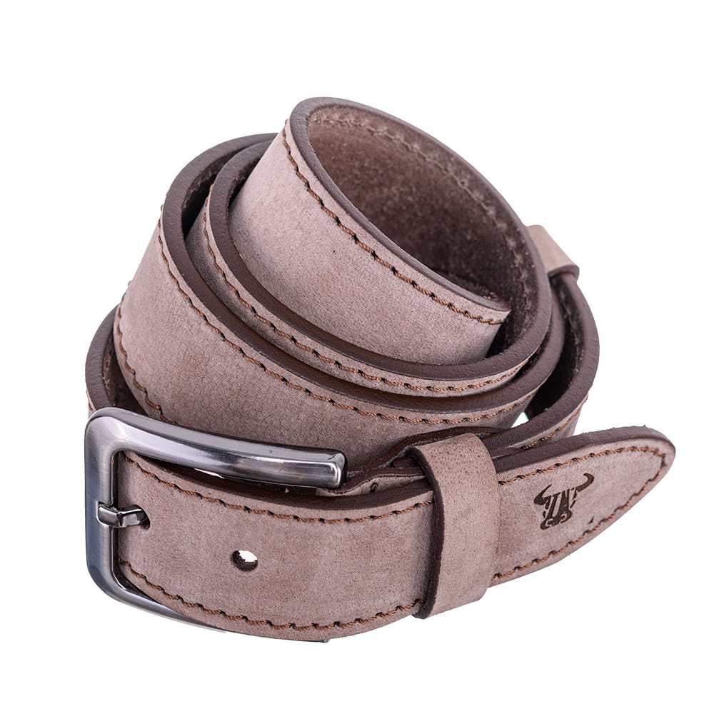 Curea barbati din piele naturala maro Nabuc 4.0 - 135 cm