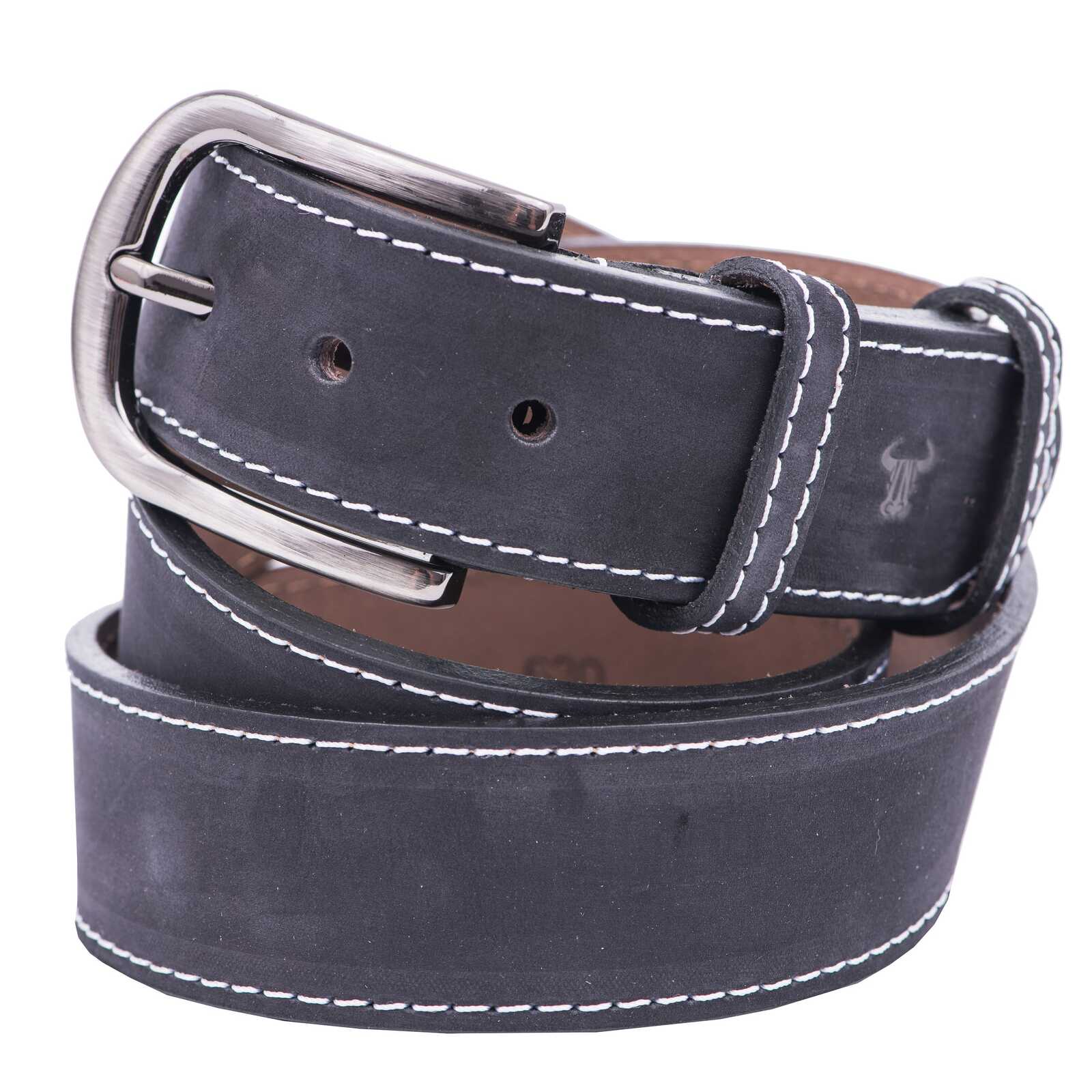 Curea barbati din piele naturala neagra line 4.0 - 130 cm