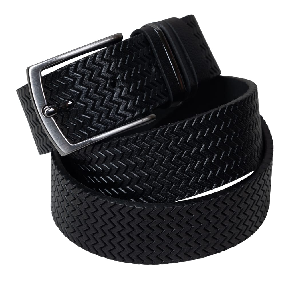 Curea barbati din piele naturala neagra Noir - 110 cm