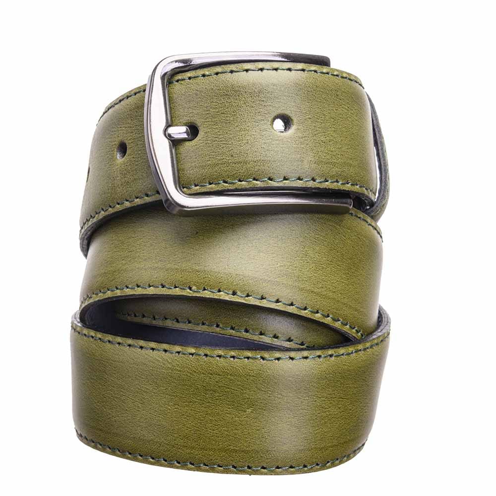 Curea barbati din piele naturala verde Line - 130-cm