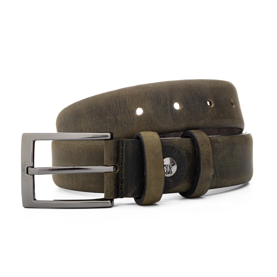 Curea barbati din piele naturala verde Olive - 130 cm