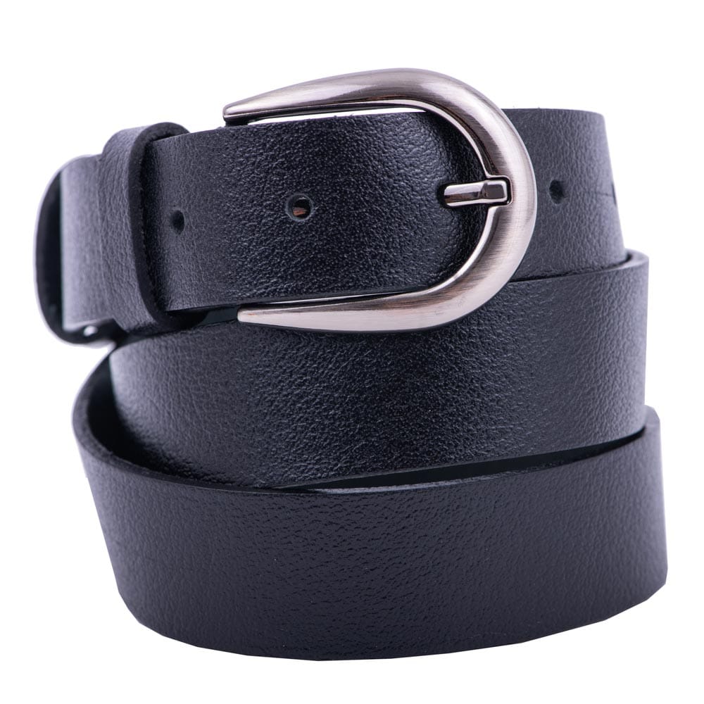 Curea femei din piele naturala neagra middle - 105 cm