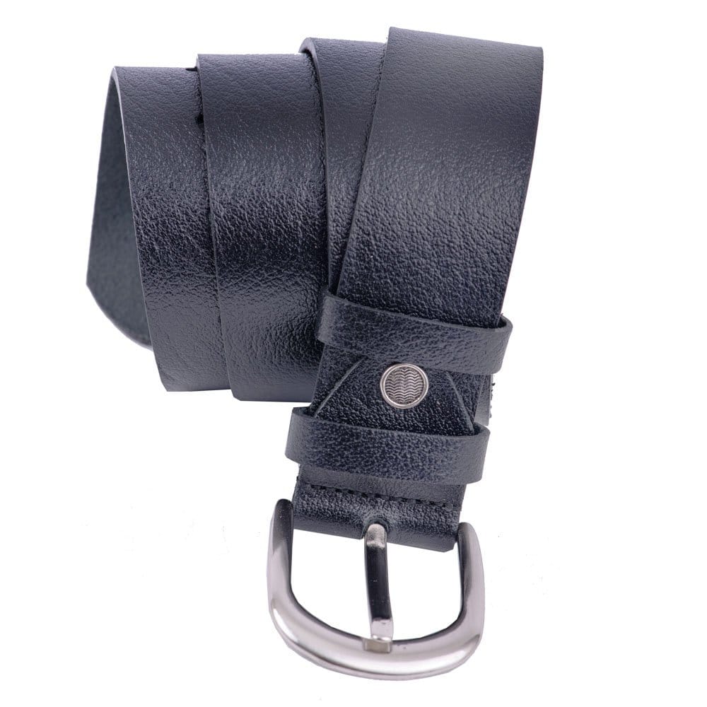 Curea femei din piele naturala neagra Thick - 125 cm