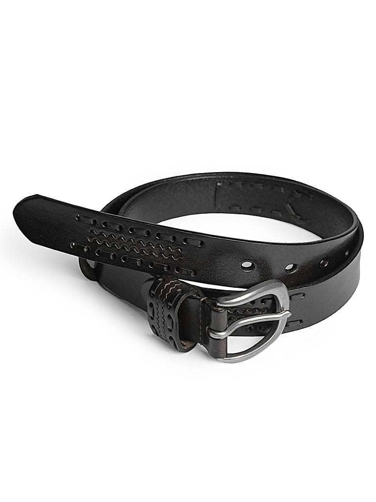 Curea pentru barbati 122, piele naturala, 105 cm, Negru