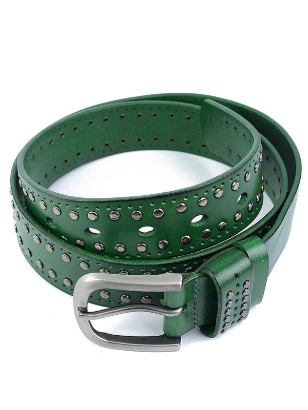 Curea pentru dama 6118, piele naturala, 110 cm, Verde