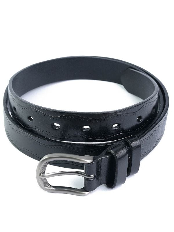 Curea pentru dama 6448, piele naturala, 110 cm, Neagra