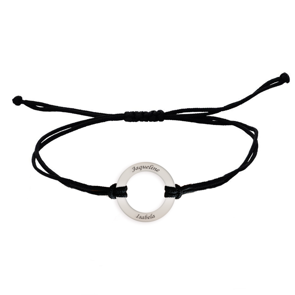 Daire - Bratara personalizata cu banut decupat si snur gros din argint 925