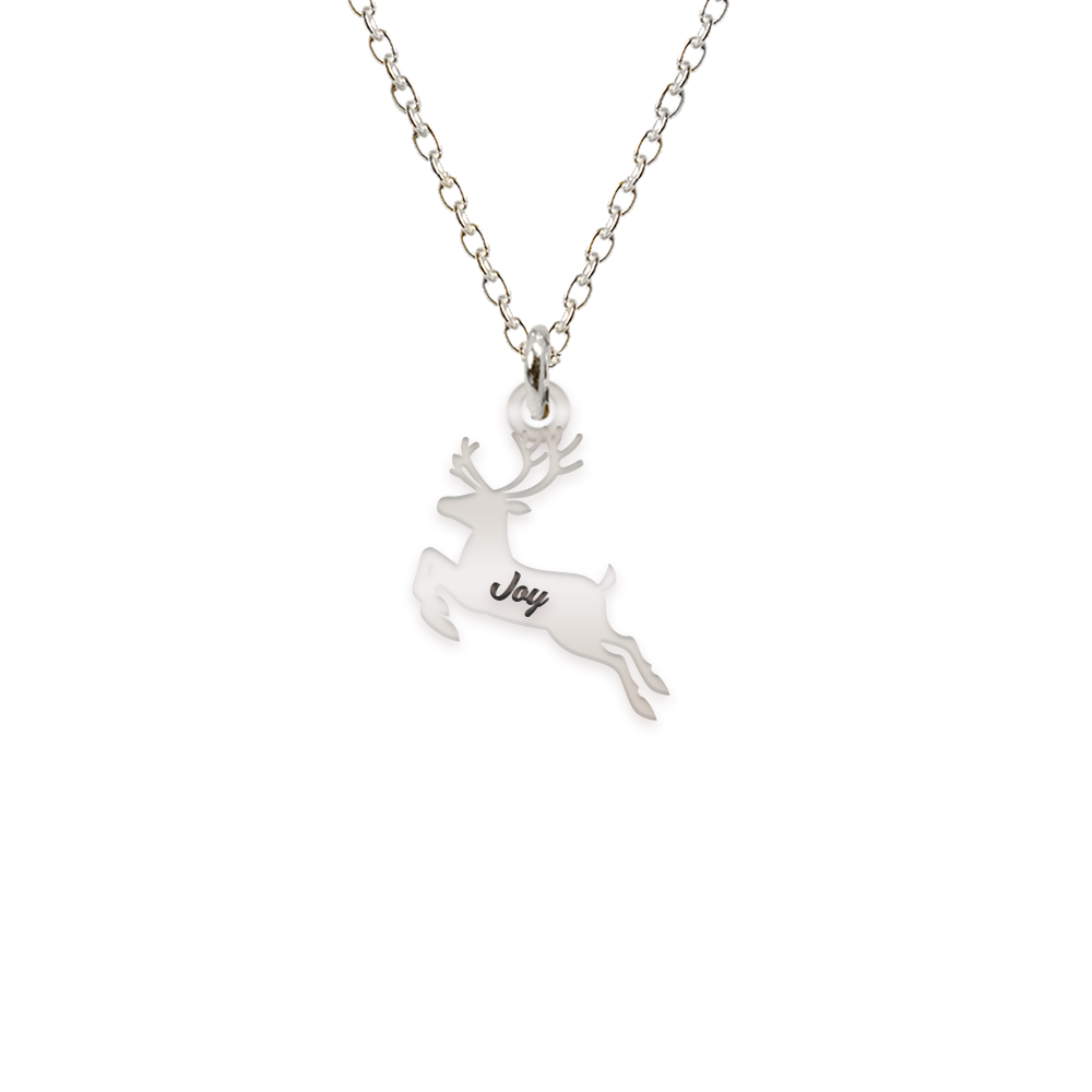 Deer - Colier personalizat ren si nume din argint 925