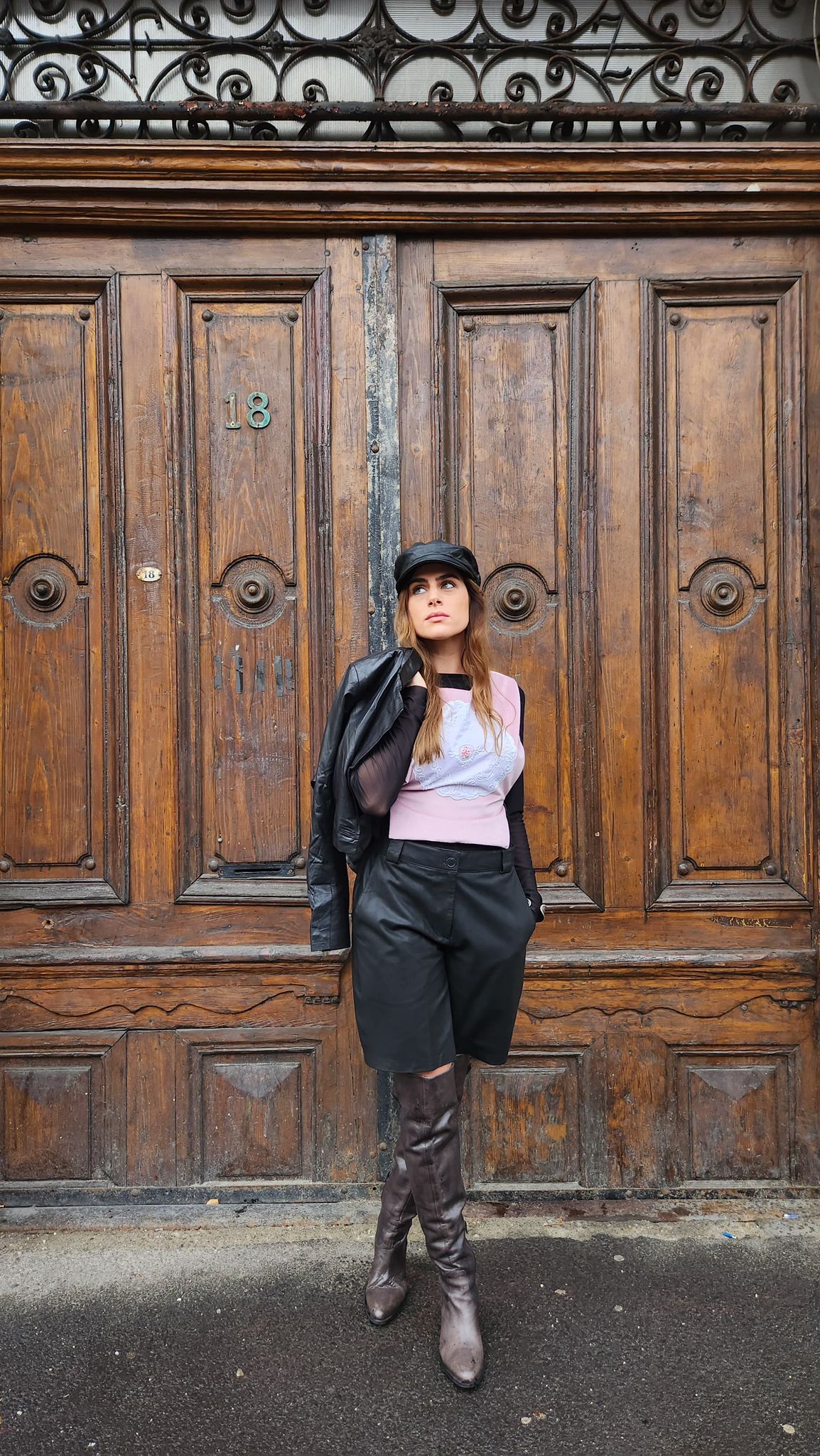 Depeche Pantaloni Scurți 100% piele naturală - 38 EU