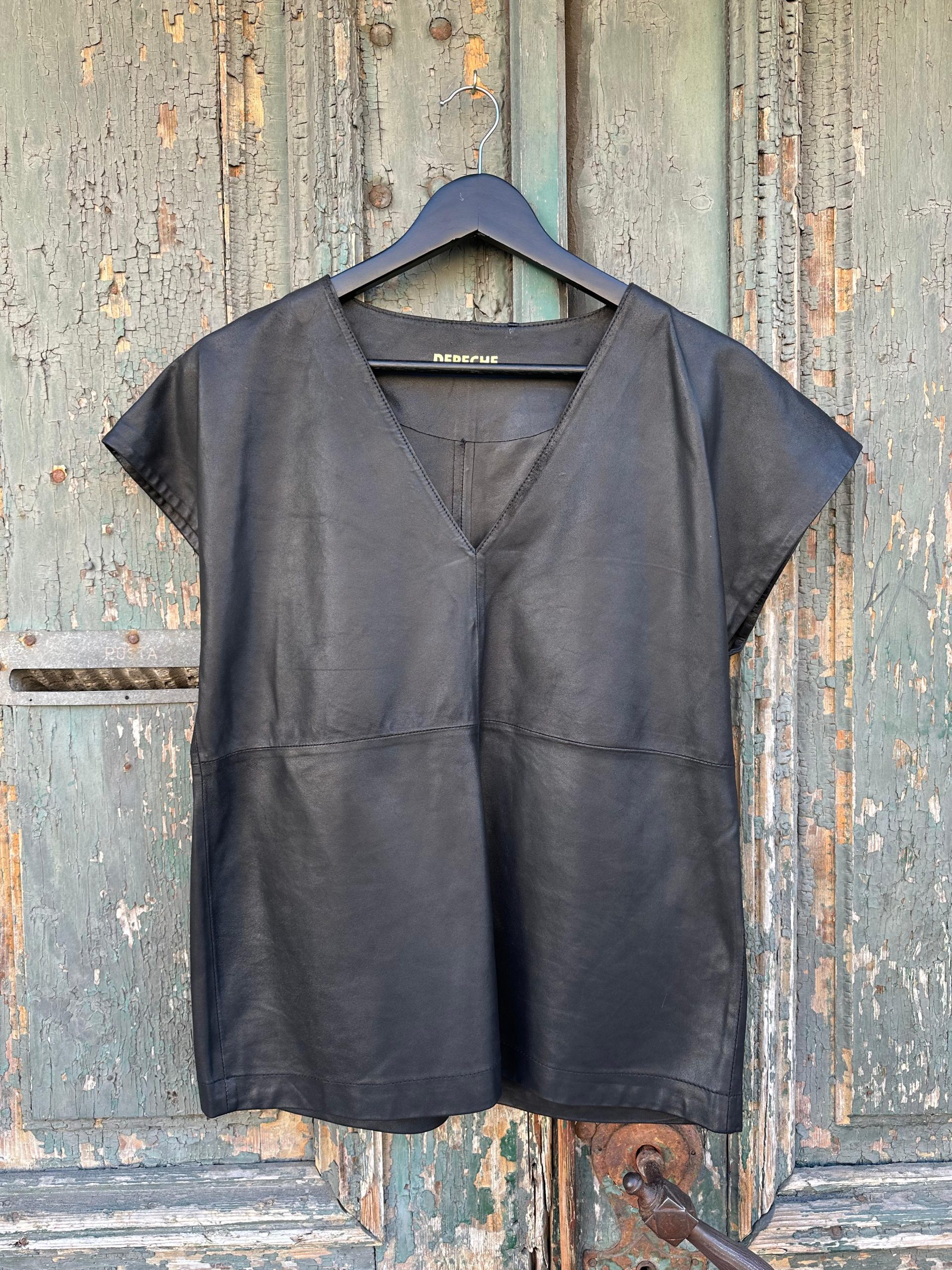 DEPECHE - Top Piele Negru Two - 38 EU