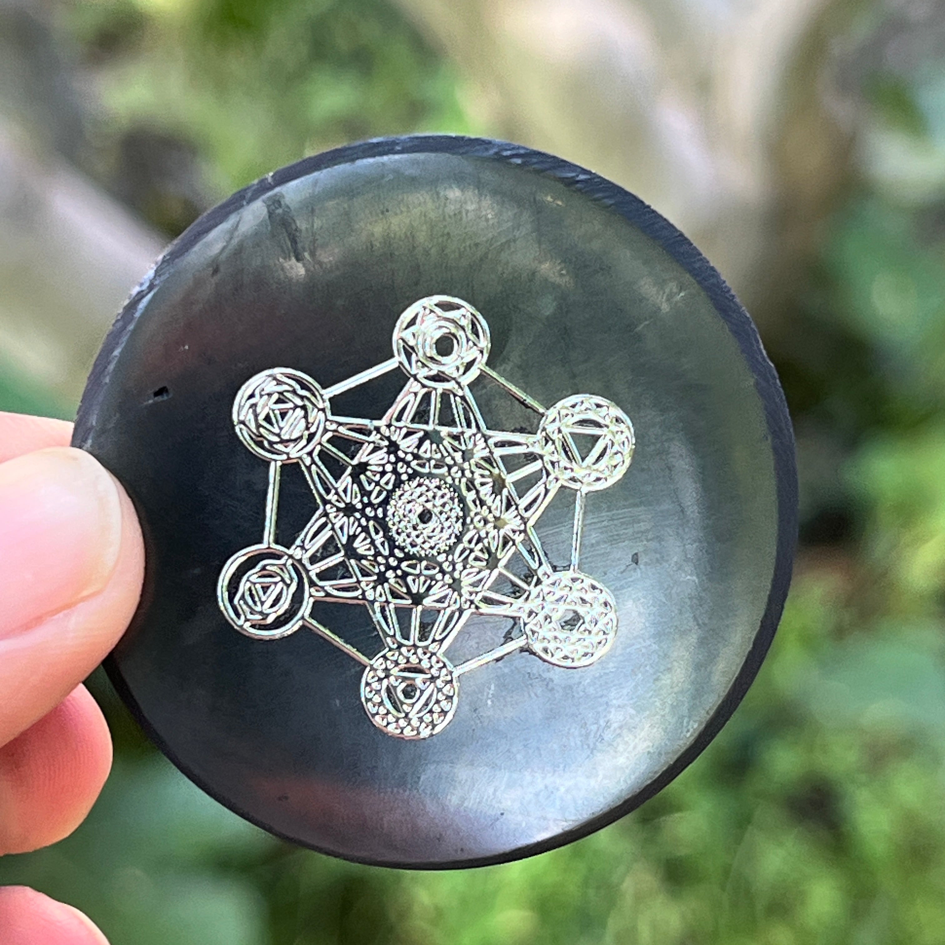 Disc din Shungit Metatron Silver