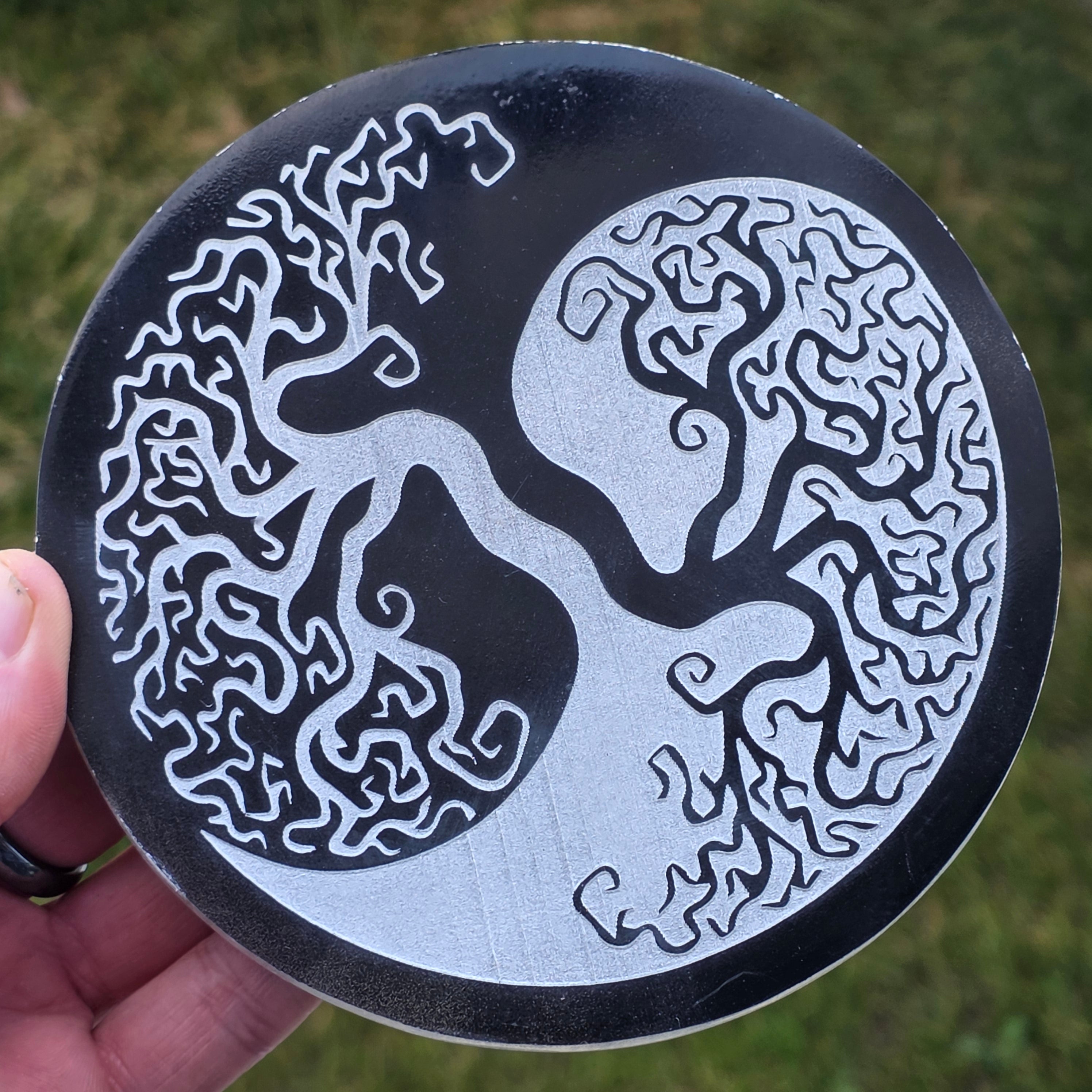 Disc selenit Tree of Life | Model YIN-YANG