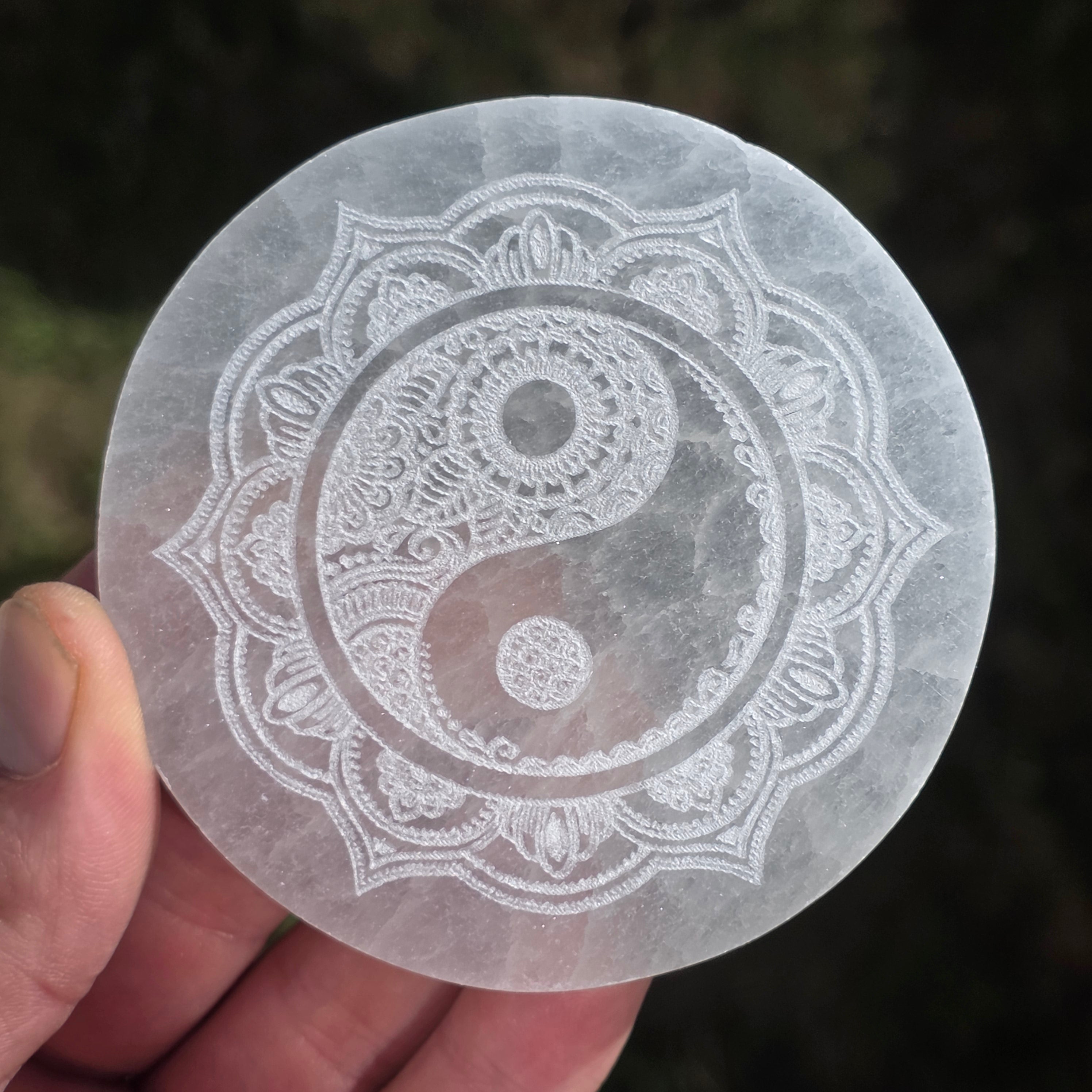 Disc selenit | Yin Yang Mandala