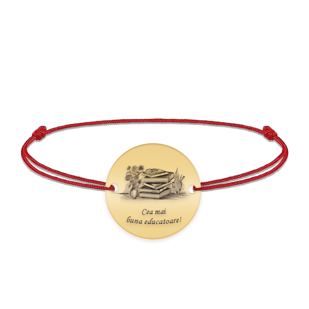 Doxa - Bratara personalizata snur educatoare din argint 925 placat cu aur galben 24K