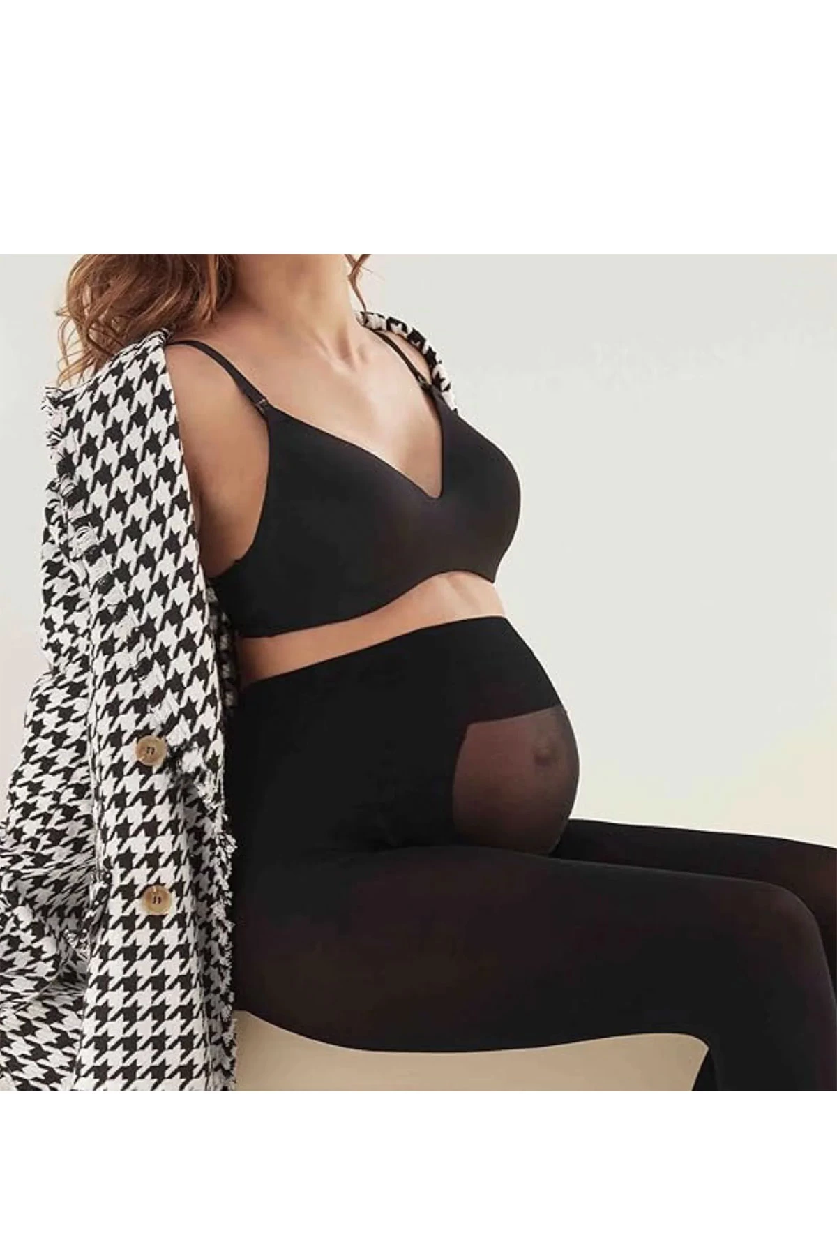 Dres gravida Materity negru din lycra 20 DEN - poza 4