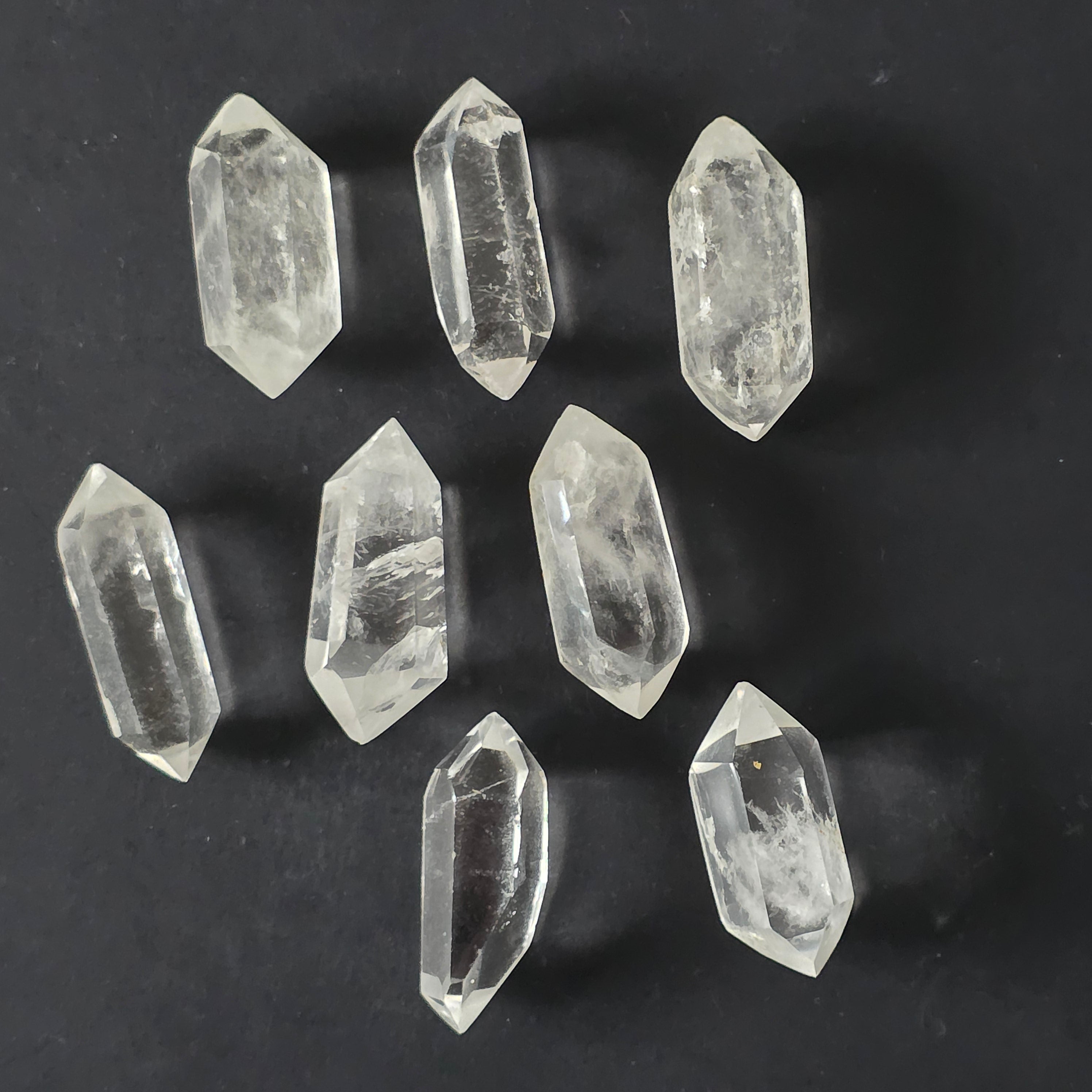 Dublu varf cristal de stanca/cuart incolor model mini