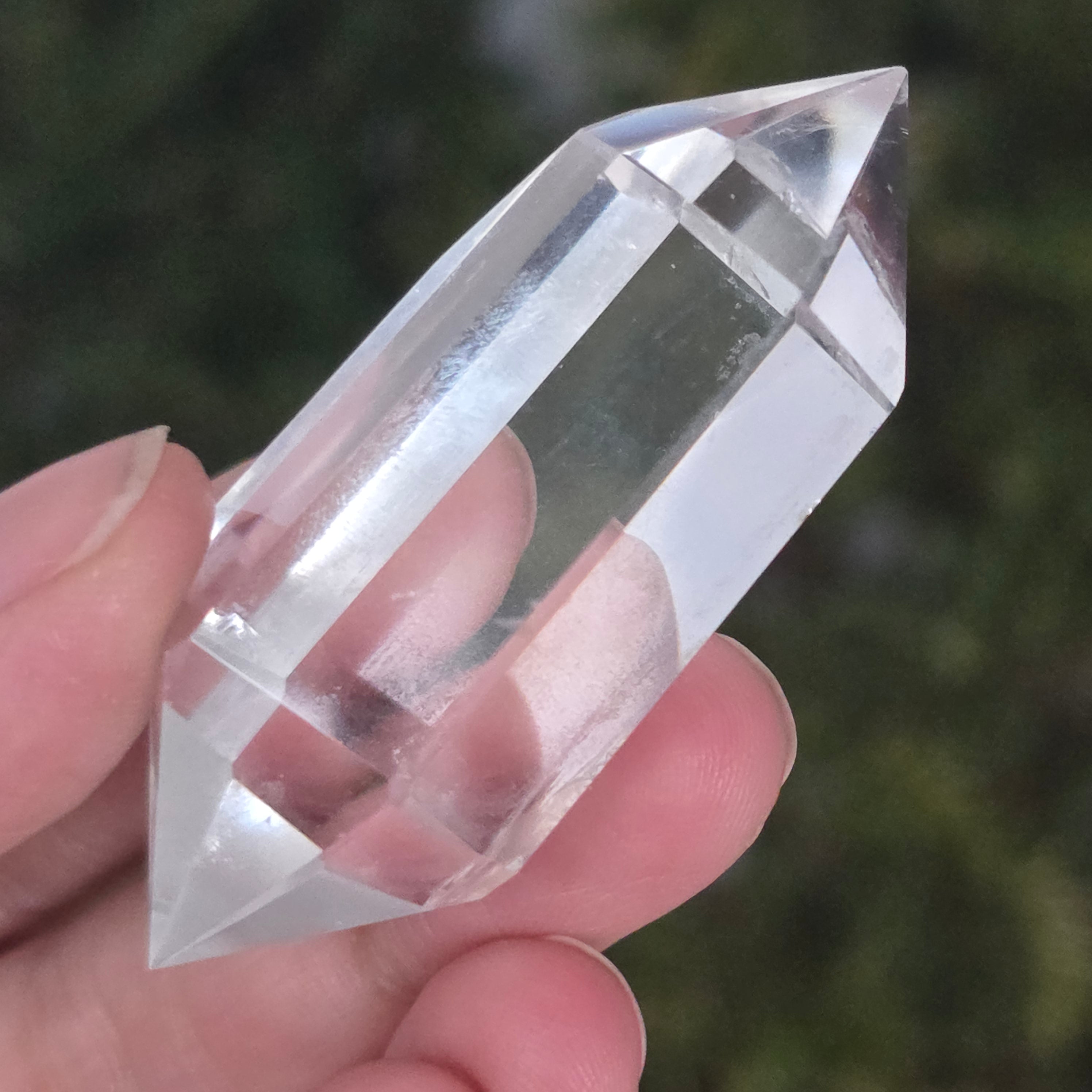 Dublu varf cristal de stanca/cuart incolor model mini2