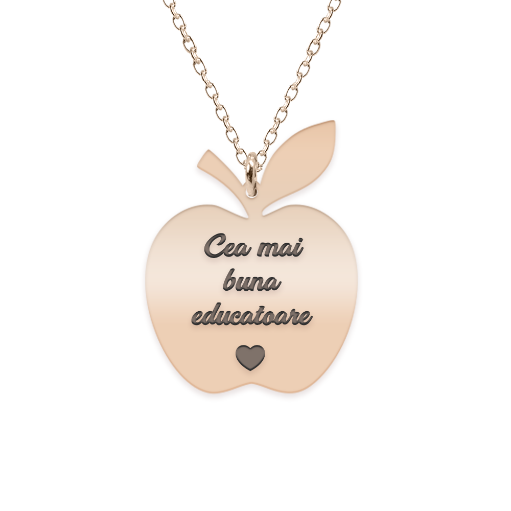 Elma - Colier personalizat educatoare din argint 925 placat cu roz